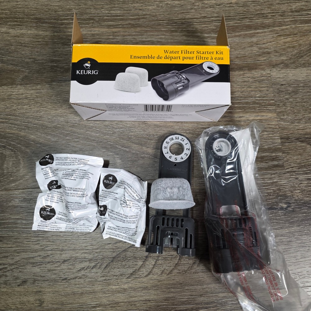 Keurig Unisex OS Water Filter Starter Kit Black 5072 Charcoal Cartridges Handle